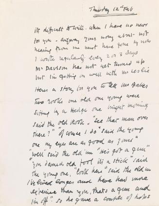 Letter from William Orpen to Mrs St George