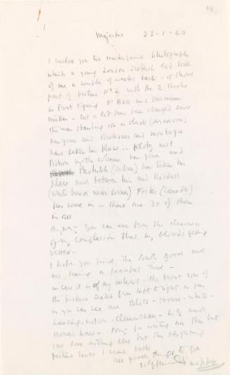 Letter from William Orpen to Mrs St George