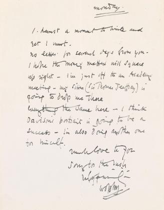 Letter from William Orpen to Mrs St George
