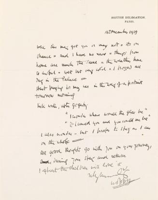 Letter from William Orpen to Mrs St George