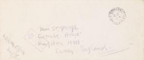 Envelope for a letter from William Orpen to Mrs St George