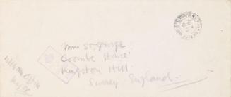 Envelope for a letter from William Orpen to Mrs St George