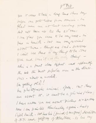 Letter from William Orpen to Mrs St George