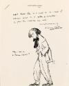 Illustrated letter from William Orpen to Mrs St George with a sketch of the artist dressed as a Parisian student