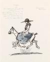 Illustrated letter from William Orpen to Mrs St George with a sketch of a girl riding a horse