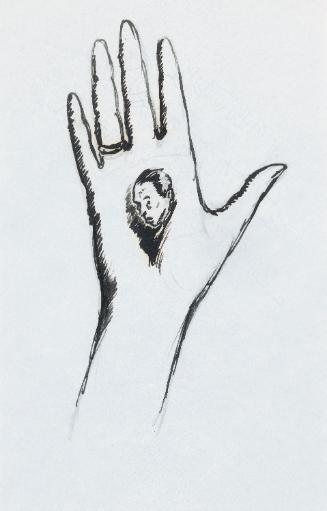 Envelope with a sketch of a woman's hand by William Orpen