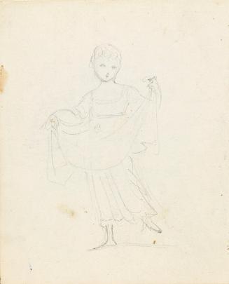 Girl Holding an Apron