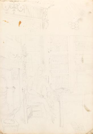 Man Seated in a Library