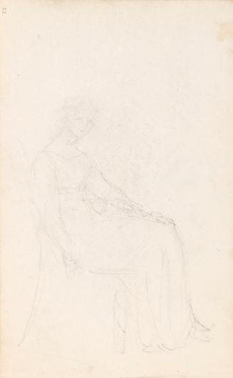 Faint Sketch of a Seated Woman