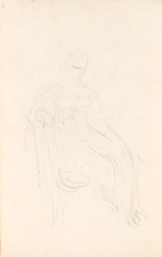 Faint Sketch of a Seated Woman