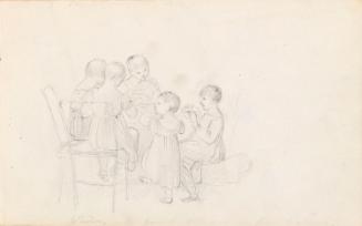 Five Children Seated Around a Table
