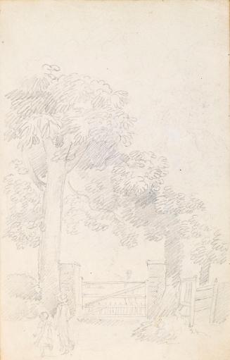 Three Figures by a Gate