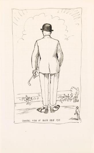 Illustrated letter from William Orpen to Mrs St George with a sketch of the 'Horse Show 1910'