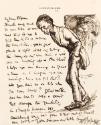 Illustrated letter from William Orpen to Gardenia St George with sketches of the artist and Gardenia