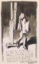 Illustrated letter from William Orpen to Mrs St George with a sketch of the artist during the painting of 'The Artist's Parents'