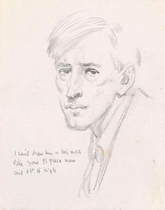 Illustrated letter from William Orpen to Mrs St George with a sketch of James Larkin