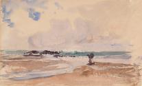 A Rocky Beach; Cows (on verso)