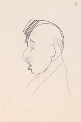 Sketch of a man, head and shoulders, on the back of a Berkeley Hotel menu