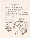 Illustrated letter from William Orpen to Mrs St George with a sketch of the artist overweight
