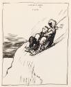 Illustrated letter from William Orpen to Mrs St George with a sketch of the artist and Mrs St George on a sleigh