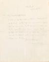 Illustrated letter from William Orpen to Mrs St George during a stay in Huddersfield with a sketch of the artist in Huddersfield on the reverse