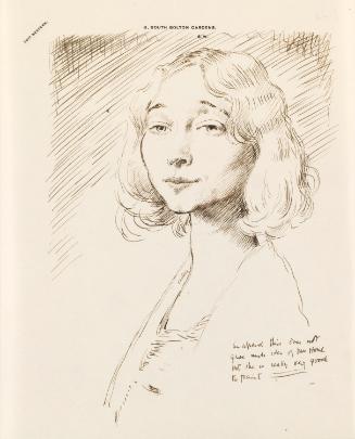 Illustrated letter from William Orpen to Mrs St George with a sketch of Vera Hone