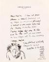 Illustrated letter from William Orpen to Vivien St George with a sketch of the artist