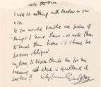 Cropped letter from William Orpen to Mrs St George with reference to the U.S.A