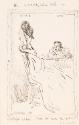 Illustrated letter from William Orpen to Mrs St George with a sketch of the artist and B. Von H