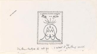Cropped letter from William Orpen to Mrs St George with a design for the artists monogram