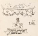 Cropped letter from William Orpen to Mrs St George with a sketch of an interior