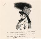 Cropped letter from William Orpen to Mrs St George with a sketch of the 'drunken hero'