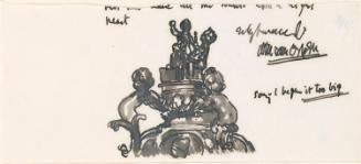 Cropped letter from William Orpen to Mrs St George with a sketch of an ornament