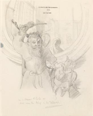 Illustrated letter from William Orpen to Mrs St George with a sketch of an oriental ornament