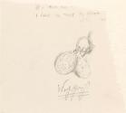 Cropped letter from William Orpen to Mrs St George with a sketch of a medal