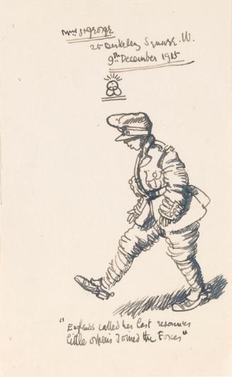 Illustrated letter from William Orpen to Mrs St George, 'Englands called her last resources little Orpen's joined the forces'