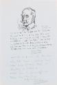 Illustrated letter from William Orpen to Mrs St George with a sketch of Marshal Foch