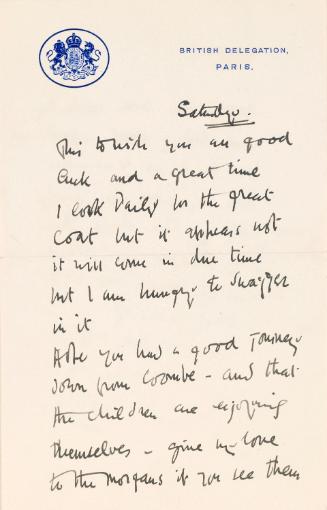 Letter from William Orpen to Mrs St George