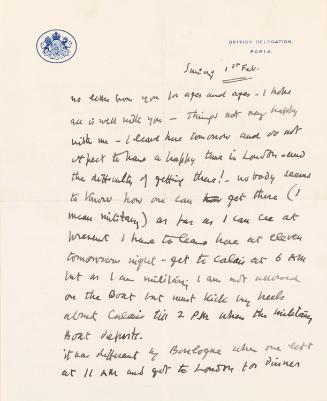 Letter from William Orpen to Mrs St George