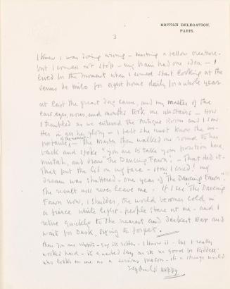 Letter from William Orpen to Mrs St George: Page 3