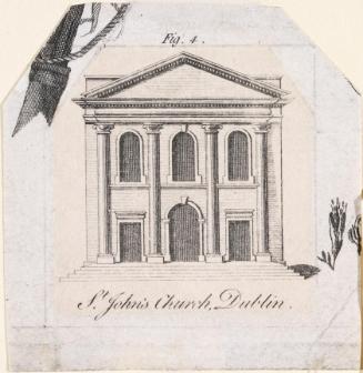 West Front of St John's Church, Fishamble Street, Dublin, (now demolished),(from 'Gentleman's Magazine', August, 1785)