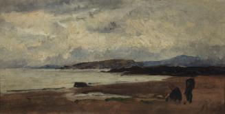 A Cloudy Day, a Seashore with Figures