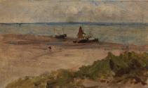 A Sandy Shore with Boats