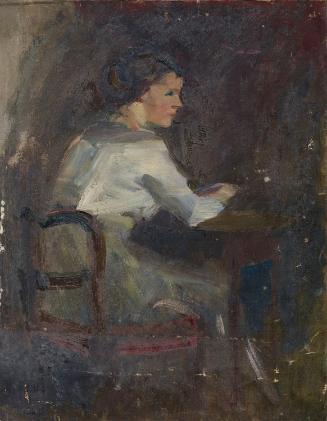 Seated Figure; Lane with a Red House (on verso)