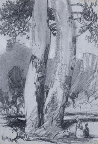 Figures beside Scots Pine Trees, ?Powerscourt Demesne