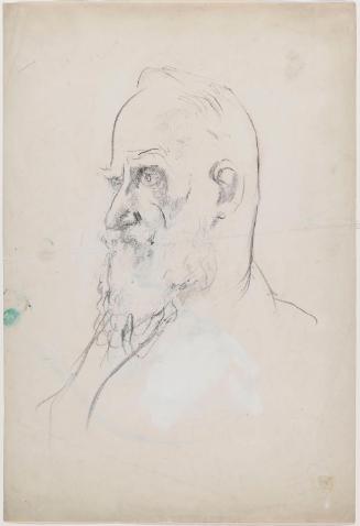 George Bernard Shaw (1856-1950),  Author and Dramatist; Unfinished Male Study (on verso)