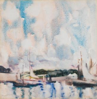 Boats on a River; a Seated Woman on verso