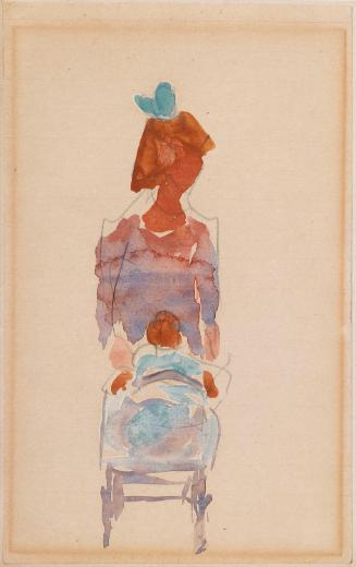 A Girl Pushing a Pram