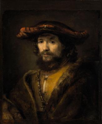 Bust of a Man Wearing a large-brimmed Hat