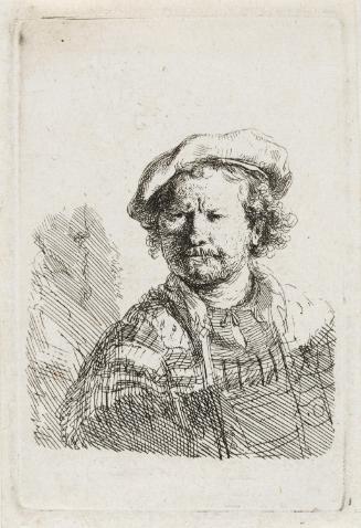 Self-Portrait in a Flat Cap and Embroidered Dress